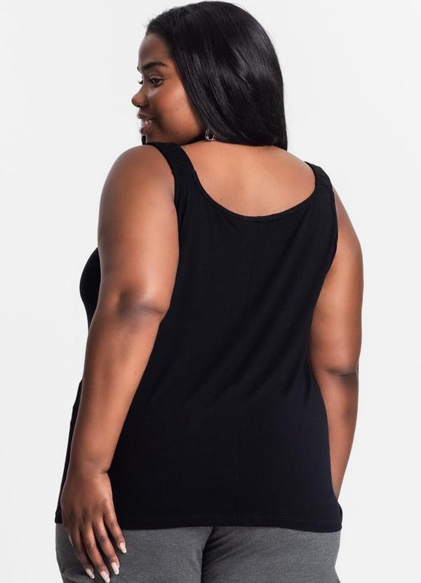 Secret Glam - Blusa de Alça Feminina Plus Size Preto 2