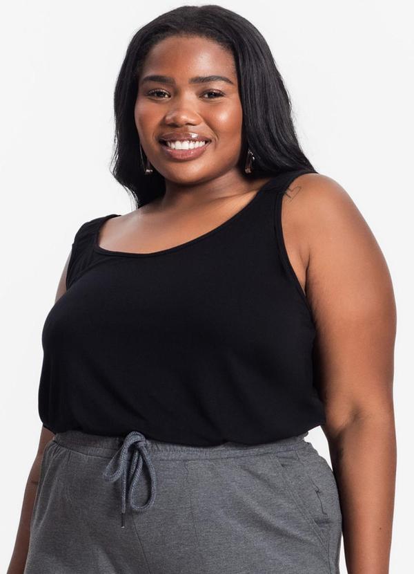 Secret Glam - Blusa de Alça Feminina Plus Size Preto 4