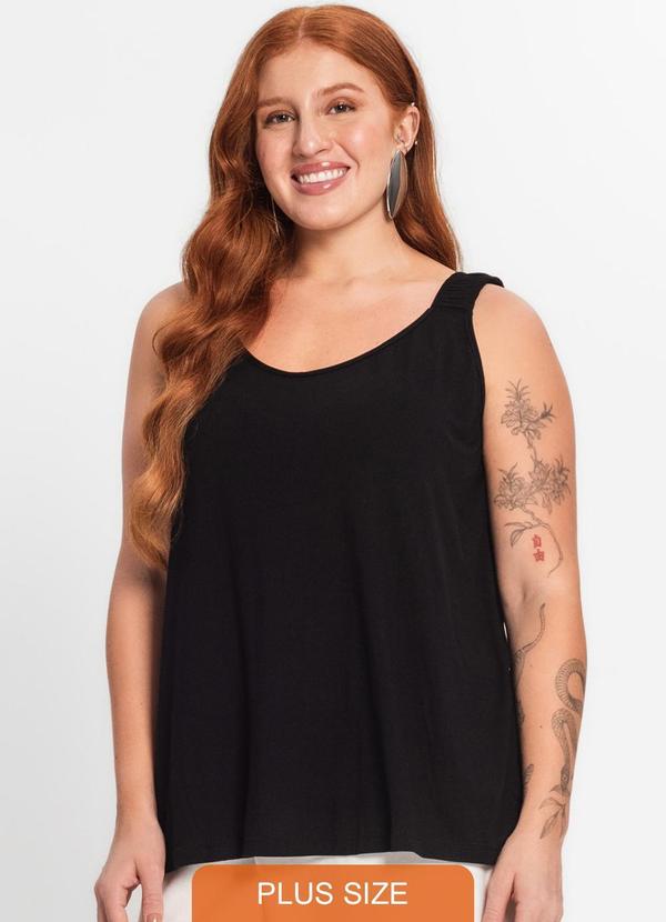 Secret Glam - Blusa de Alça Feminina Plus Size Preto 5