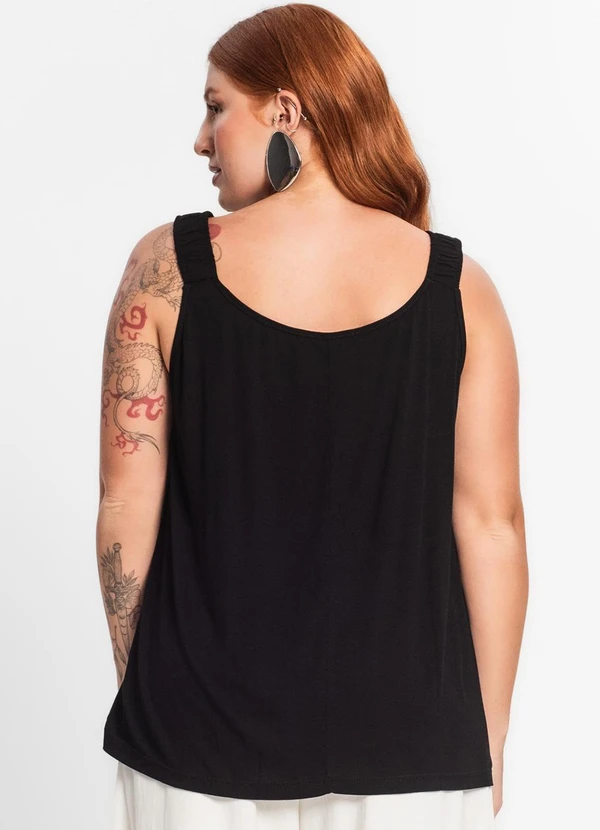 Secret Glam - Blusa de Alça Feminina Plus Size Preto 6
