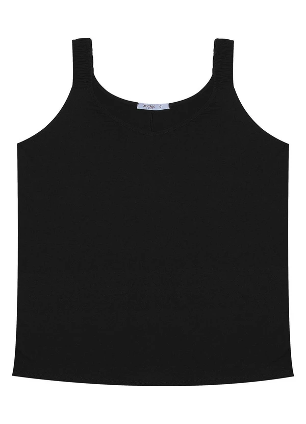 Secret Glam - Blusa de Alça Feminina Plus Size Preto 8