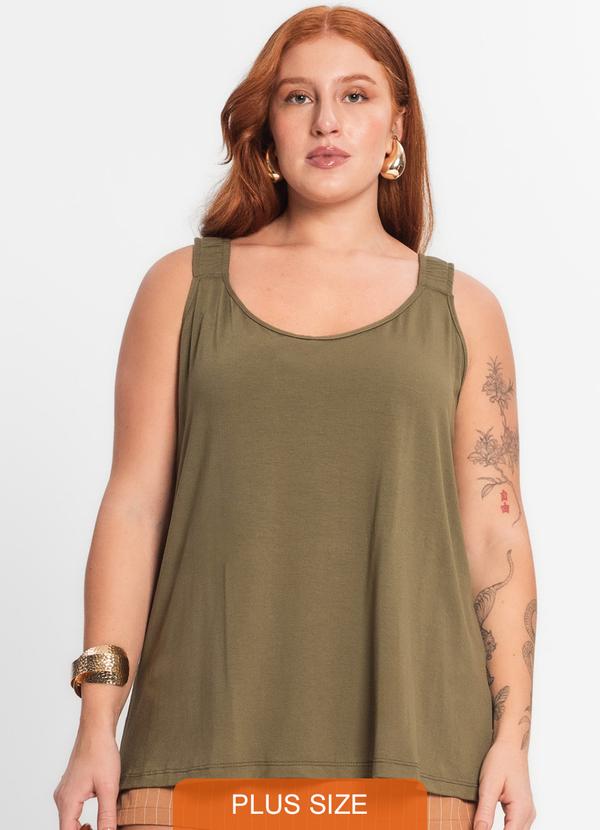Secret Glam - Blusa de Alça Feminina Plus Size Verde 3