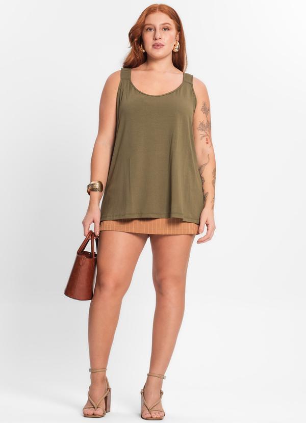 Secret Glam - Blusa de Alça Feminina Plus Size Verde 1