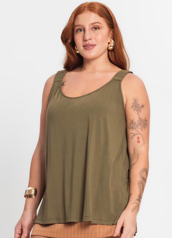 Secret Glam - Blusa de Alça Feminina Plus Size Verde 4