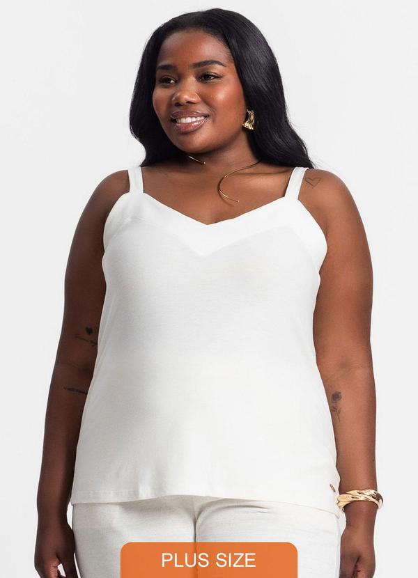 Secret Glam - Blusa de Alça Plus Size Bege