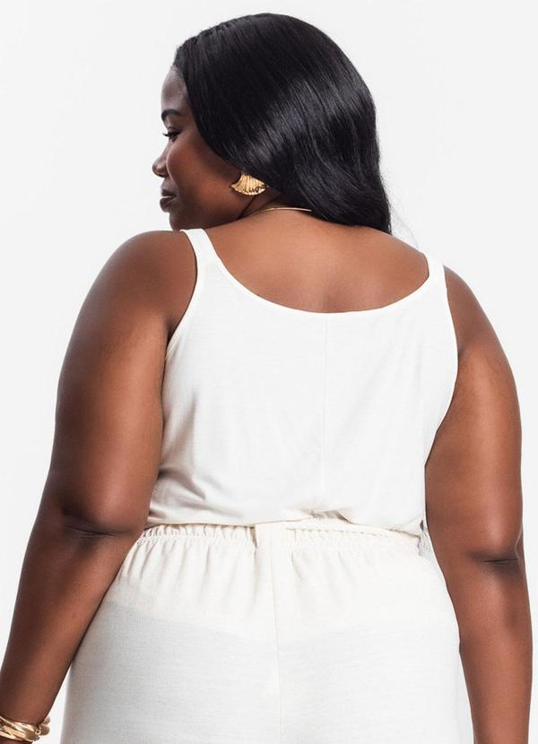 Secret Glam - Blusa de Alça Plus Size Bege 3