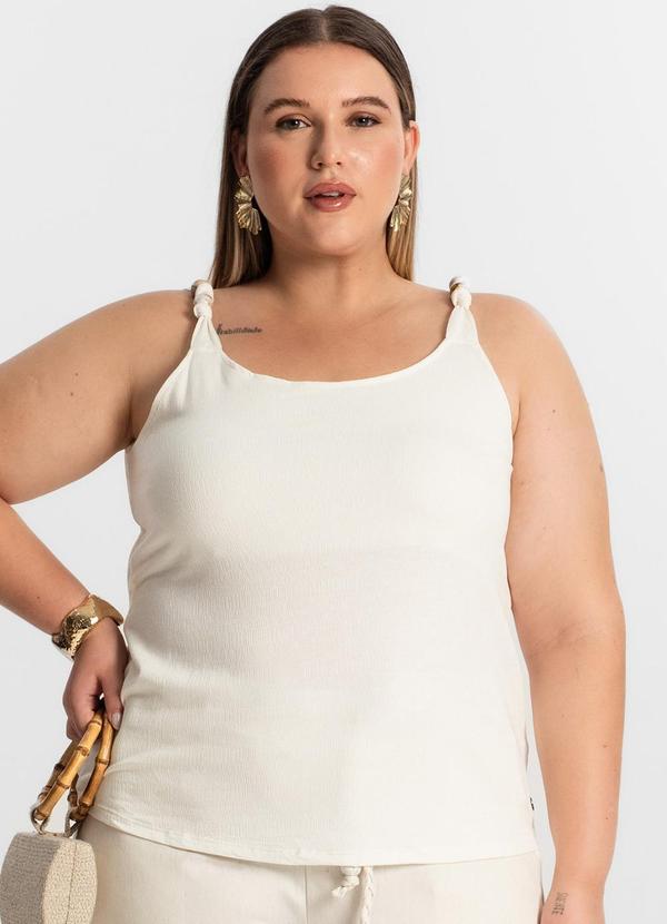 Secret Glam - Blusa de Alça Plus Size Bege
