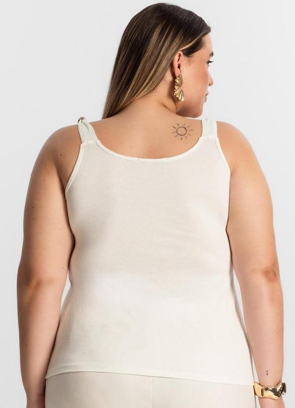 Secret Glam - Blusa de Alça Plus Size Bege 2
