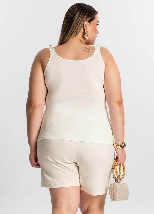 Secret Glam - Blusa de Alça Plus Size Bege 4