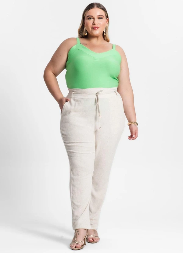 Secret Glam - Blusa de Alça Plus Size Verde 3