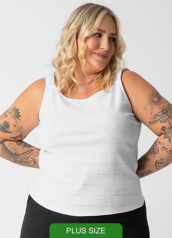 Habana - Blusa de Alças com Fio Brilho Branco