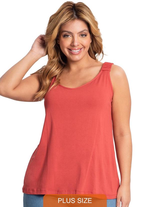 Secret Glam - Blusa de Alças Feminina Plus Size Marrom