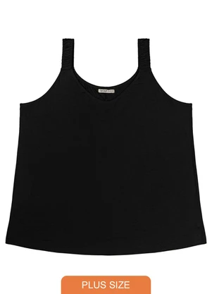 Secret Glam - Blusa de Alças Feminina Plus Size Preto - SECRET GLAM