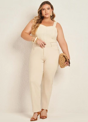 Lisamour - Blusa de Alças Largas Estruturada Branco - LISAMOUR