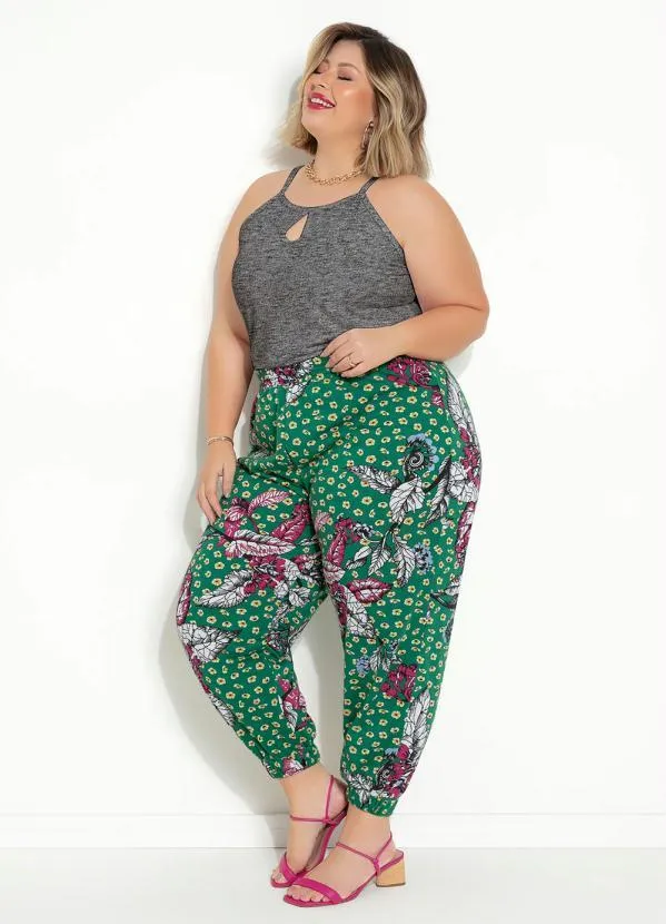 Marguerite - Blusa de Alças Mescla Chumbo Plus Size 4