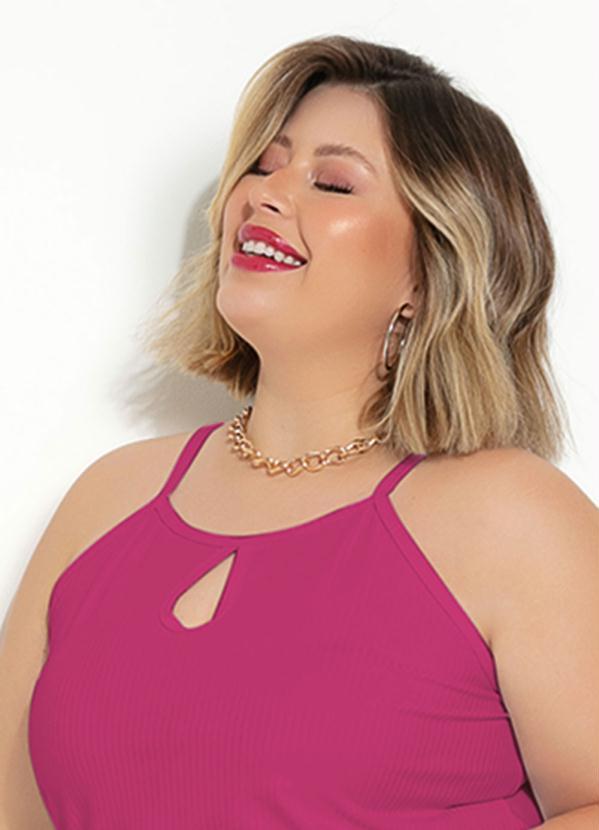 Marguerite - Blusa de Alças Pink Plus Size 3