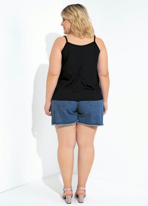 Marguerite - Blusa de Alças Tricolor com Recortes Plus Size 1