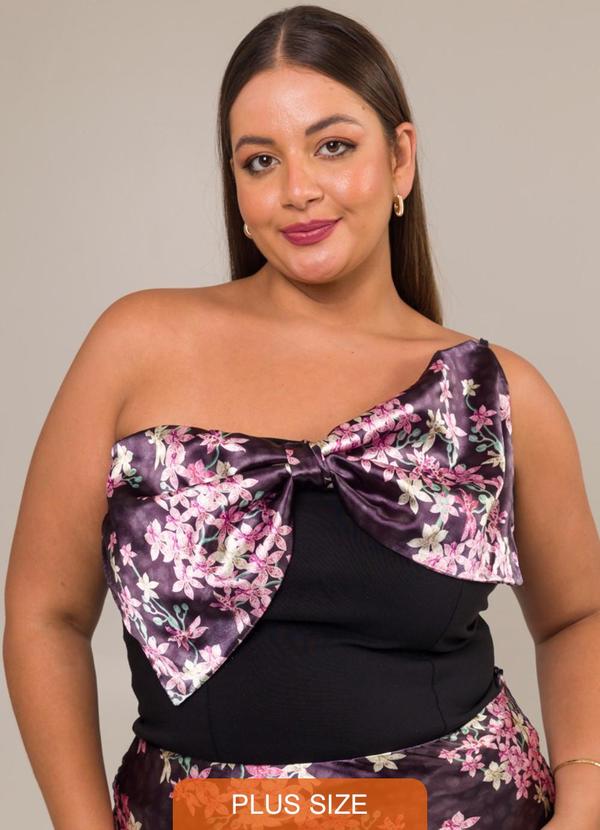 Cess - Blusa em Tecido Sarjado com Laço Ansellia Preto 4