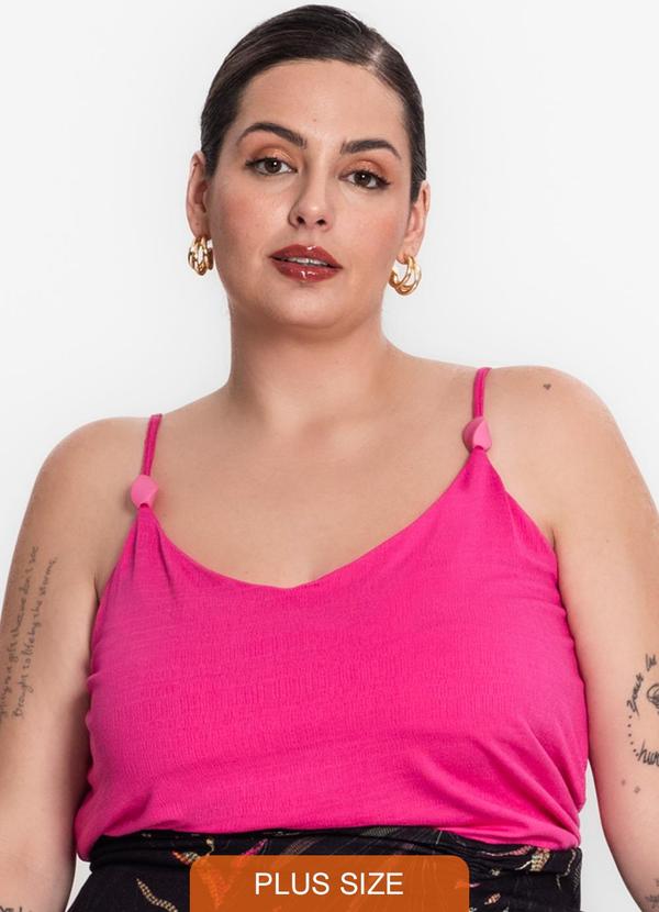 Secret Glam - Blusa Feminina de Alça Plus Size Rosa