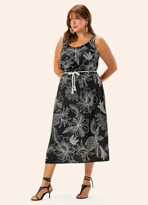 Secret Glam - Blusa Feminina Plus de Alça Decote V  Preto - SECRET GLAM