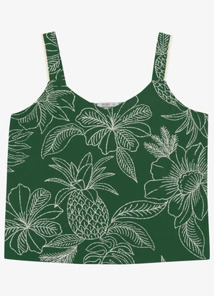 Secret Glam - Blusa Feminina Plus de Alça Decote V Verde - SECRET GLAM