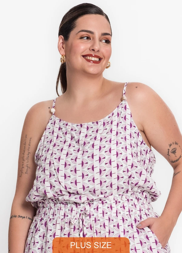 Secret Glam - Blusa Feminina Plus Size de Alça Branco