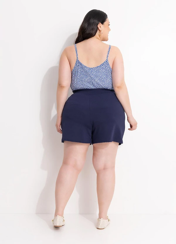 Marguerite - Blusa Floral Azul em Malha de Poliéster 1