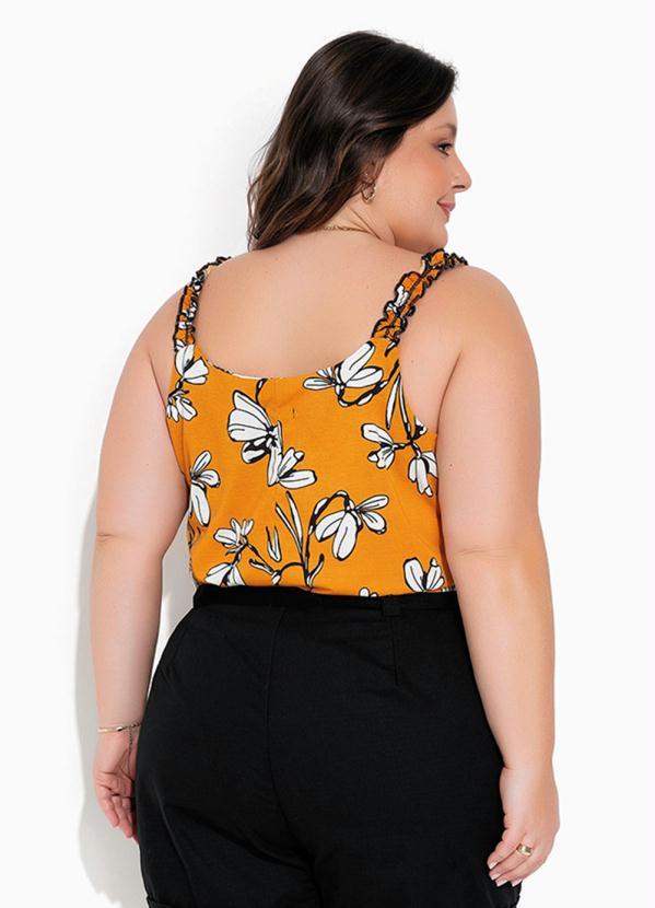 Marguerite - Blusa Floral com Franzido nas Alças Plus Size 3