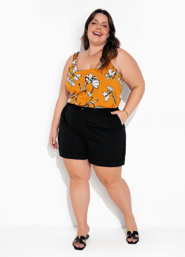 Marguerite - Blusa Floral com Franzido nas Alças Plus Size 2