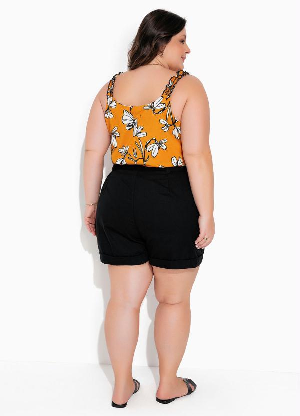 Marguerite - Blusa Floral com Franzido nas Alças Plus Size 1
