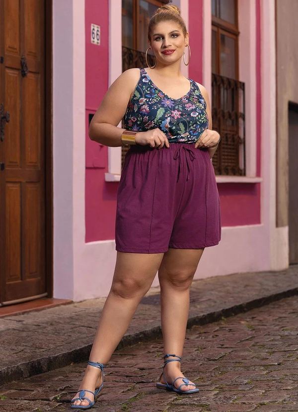 Marguerite - Blusa Floral Marinho em Jersey Acetinado 3