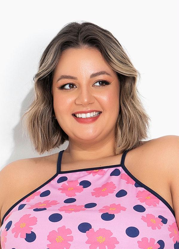 Marguerite - Blusa Floral Rosa com Alças Plus Size 3