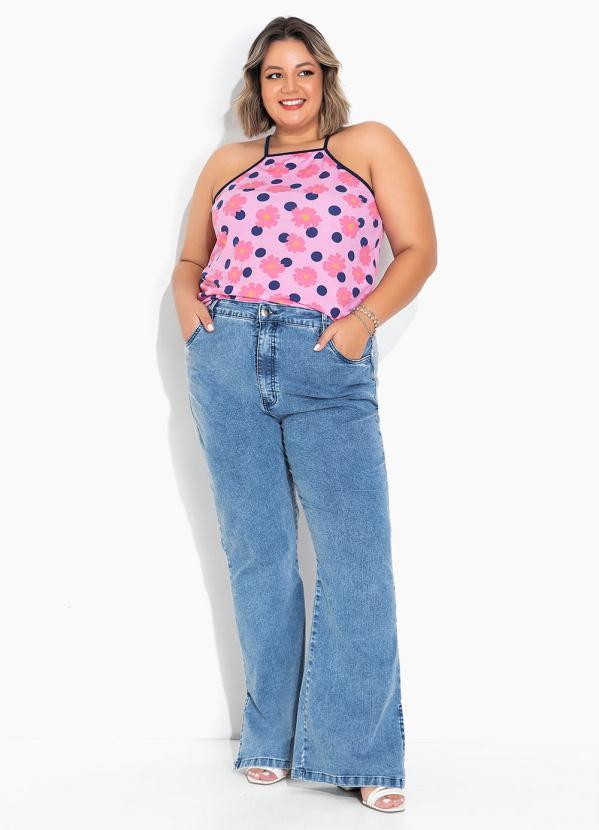 Marguerite - Blusa Floral Rosa com Alças Plus Size 4