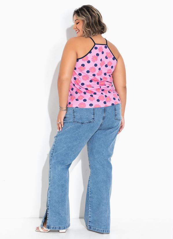 Marguerite - Blusa Floral Rosa com Alças Plus Size 5