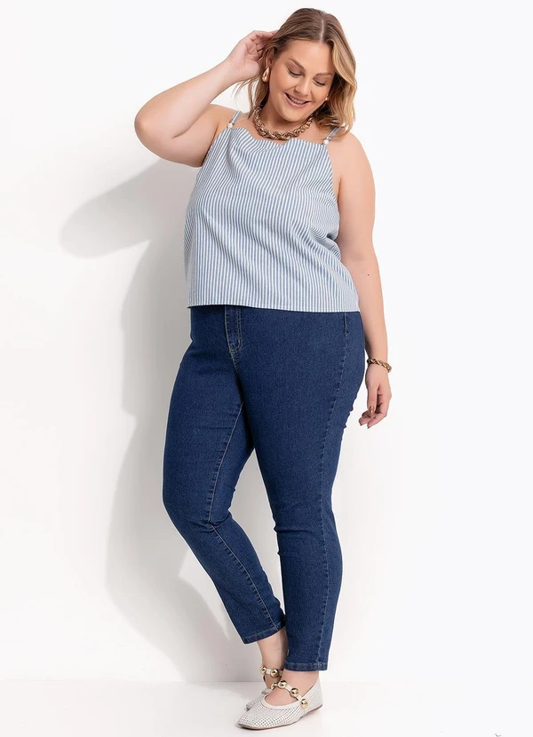 Marguerite - Blusa Listrado Azul em Tecido Plano Sustentável 7