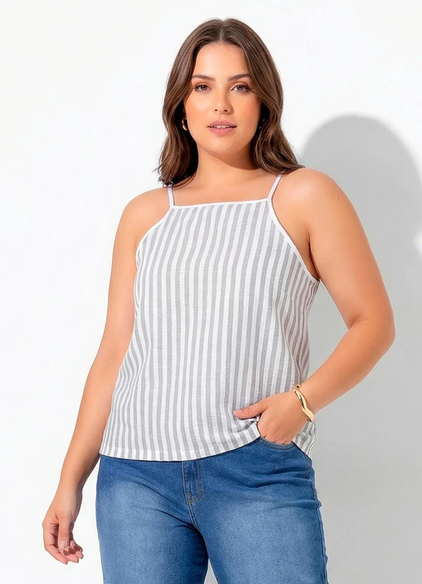 Marguerite - Blusa Listrado em Crepe Plano