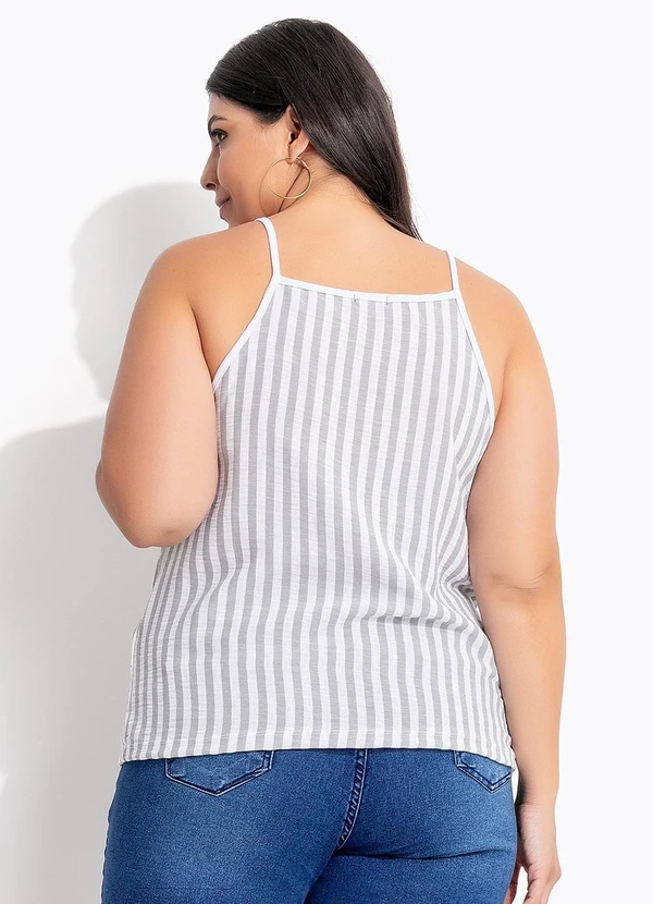 Marguerite - Blusa Listrado em Crepe Plano 2