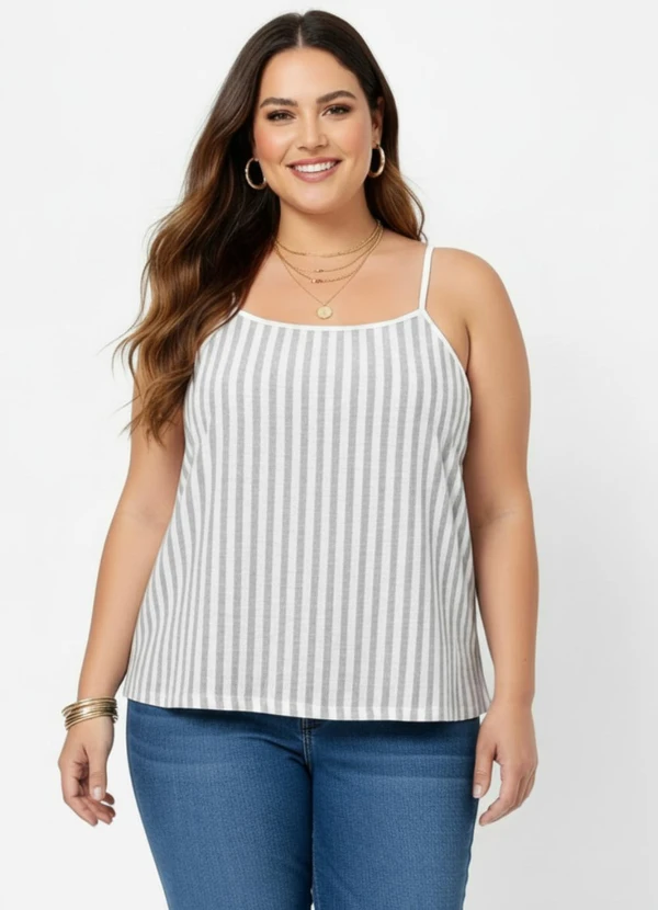 Marguerite - Blusa Listrado em Crepe Plano 7
