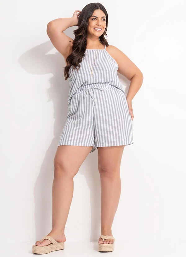 Marguerite - Blusa Listrado em Crepe Plano 10