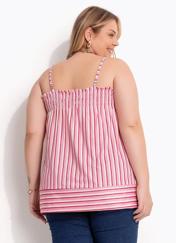 Marguerite - Blusa Listrado Rosa em Malha Fria 6