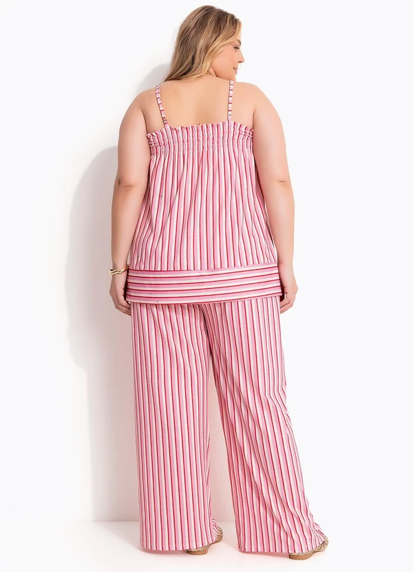 Marguerite - Blusa Listrado Rosa em Malha Fria 3