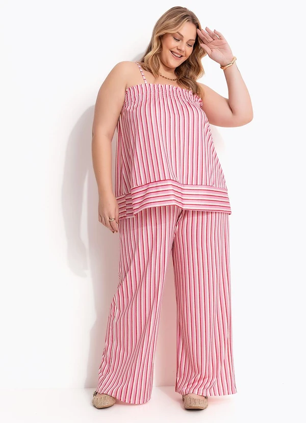 Marguerite - Blusa Listrado Rosa em Malha Fria 2