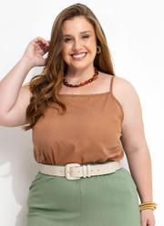 Blusa Marrom Amendoado em Voil Devor