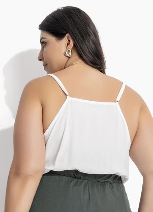 Marguerite - Blusa Off White em Viscose Plana - MARGUERITE