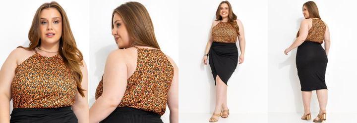 Blusa Ona Caramelo em Jersey Acetinado