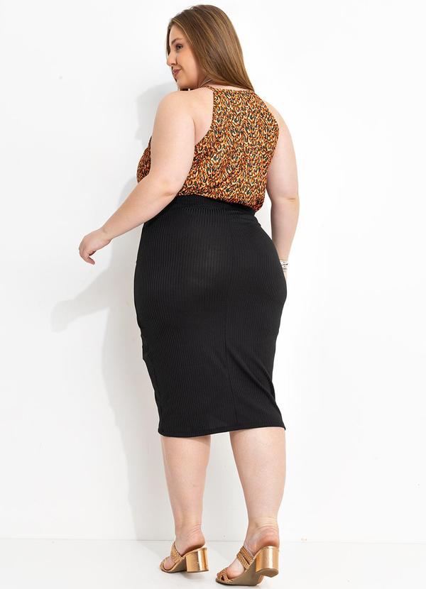 Marguerite - Blusa Onça Caramelo em Jersey Acetinado 2