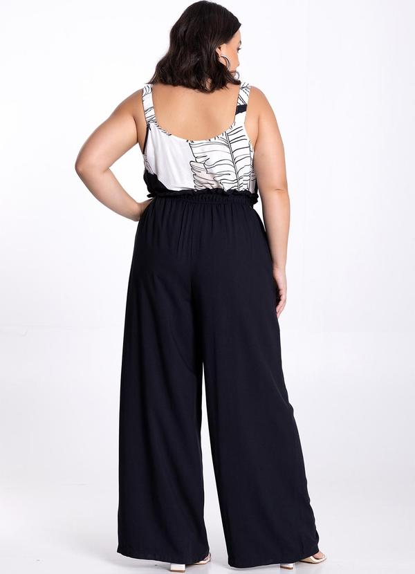 Lunender Mais Mulher - Blusa Plus Size Estampada em Viscose Alças Preto 4