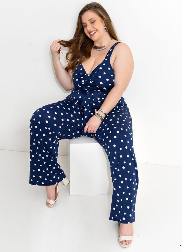 Marguerite - Blusa Poá Marinho em Malha Fria