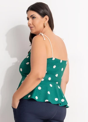 Marguerite - Blusa Poá Verde em Malha Texturizada - MARGUERITE