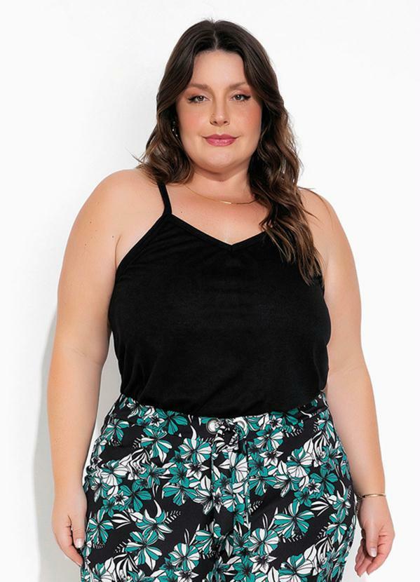 Blusa (Preta) com Alas Plus Size